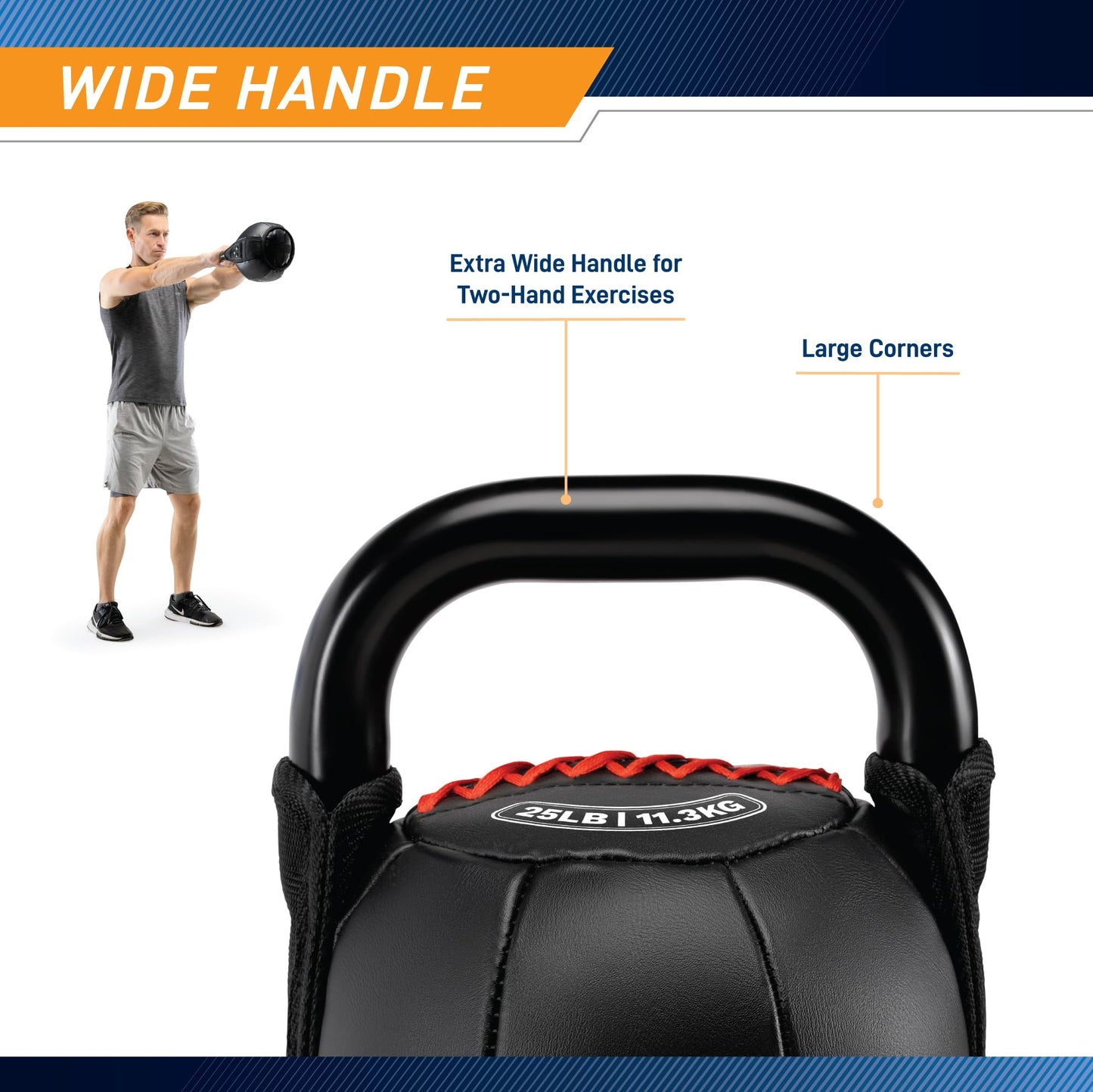 Marcy Soft Kettlebell with Handle for Weightlifting, Conditioning, Strength Training, Core Training for Full Body Workout 20lb SKB-020