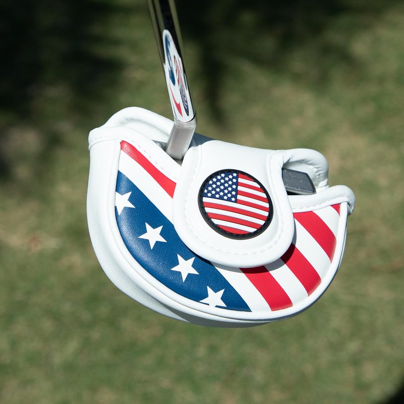Patriotic Golf Mallet Putter Cover, PU Leather, Magnetic (Center Shafted (mid Mallet))