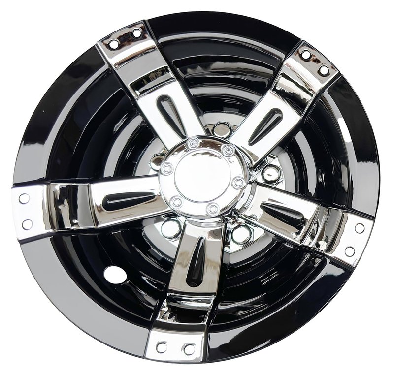 Dr.Acces Golf Cart 8" Wheel Covers Hub Caps W/Chrome Spokes for EZGO Cub Car Yamaha Golf Cart Set of 4pcs
