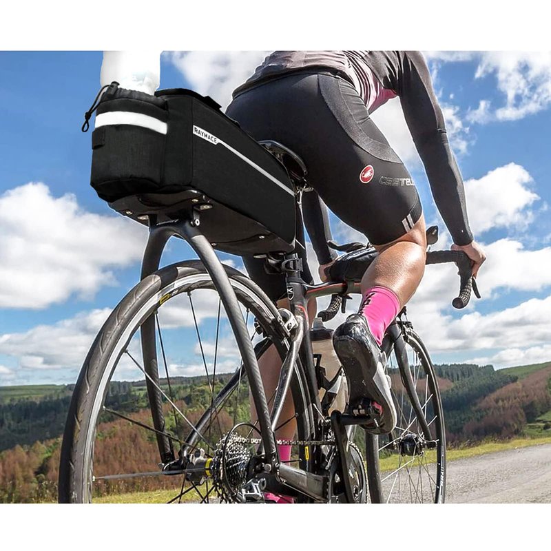 RAYMACE Bike Rear Rack Bag, Bike Trunk Cooler Bag, Bicycle Pannier for Warm or Cold Items