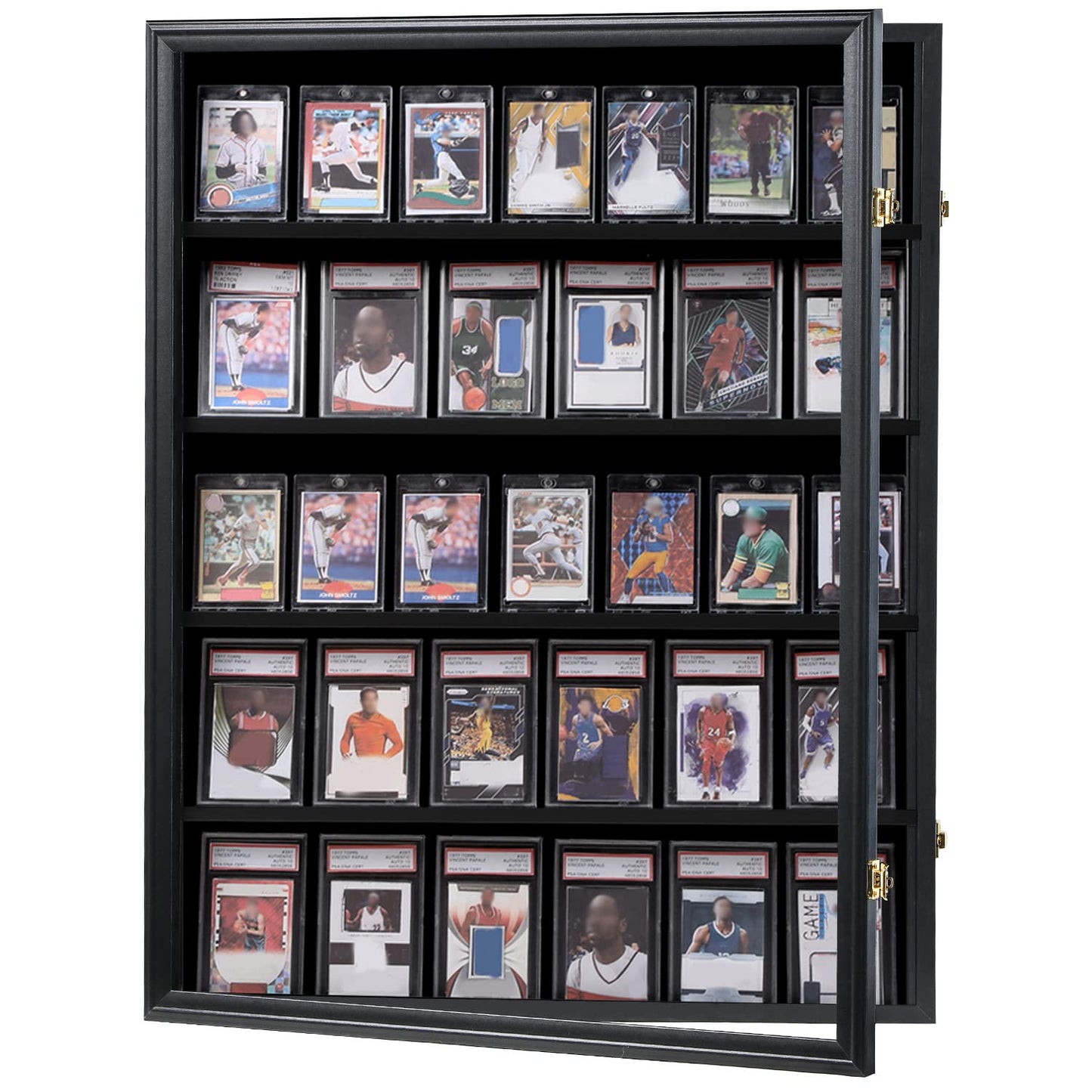 KCRasan 3 Pack 35 Graded Sports Card Display Frame -Baseball Card Display Case Lockable - Trading Card Collector Wall Display Holder for Basketball Football Cards, UV Protection Acrylic