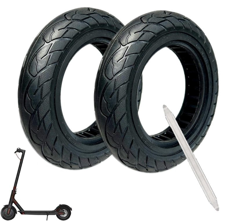 10x2.125 Solid Tire, 10 inch Tires Replacement, Tubeless Tyre for Segway Ninebot F20/F25/F30/F40/F65/D18W/D28U/D38U Gotrax G4/XR/V2 Hiboy S2 Pro Electric Scooter (2 Pack) (2)