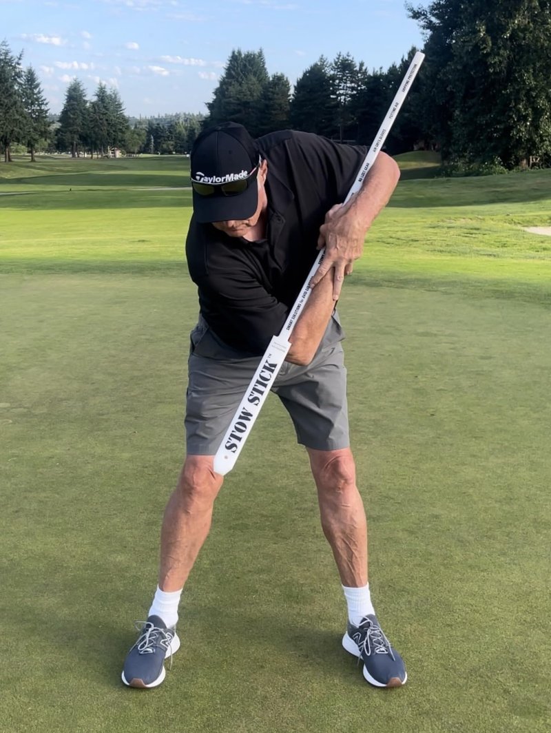 STOW STICK Adds Golf Skill, Play Smart & Putt Better, Protects Clubs, No Lost Gear, Travel Bag Arm, Resistance Tool, Putting Alignment Aid, Pregame Warm-Up, Golf Forever Stretching Bar & Training