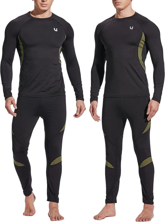 Men's Thermal Underwear Set - Quick-Drying Fleece Base Layer | Top & Long Johns