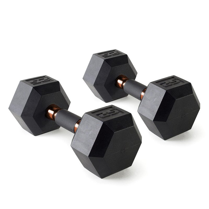 CAP Barbell 50 lbs Coated Dumbbell Set with Copper handles, 25LBx2