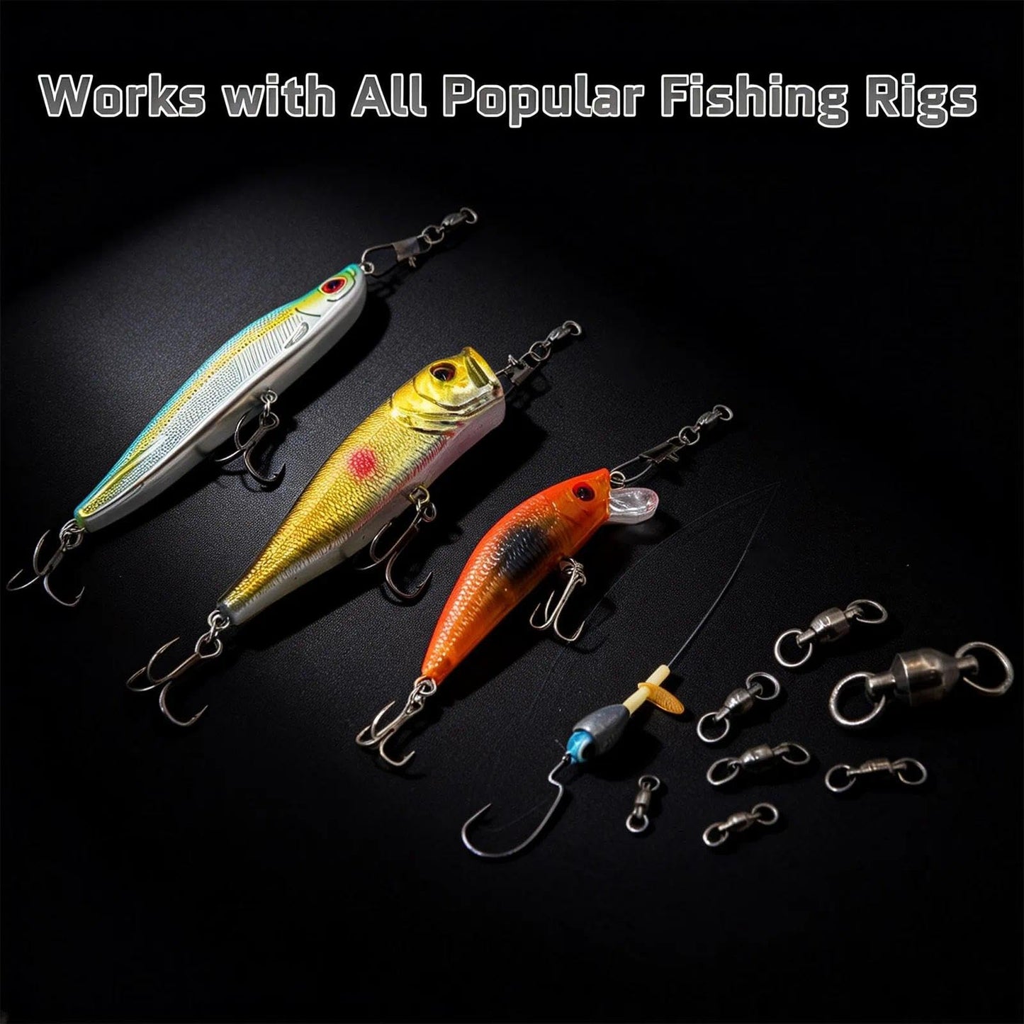 FishTrip 30 Pack Ball Bearing Fishing Swivels, High Strength Stainless Steel Swivels Fishing Tackle Solid Welded Rings Barrel Swivels Fishing Connectors for Saltwater Freshwater Size 0