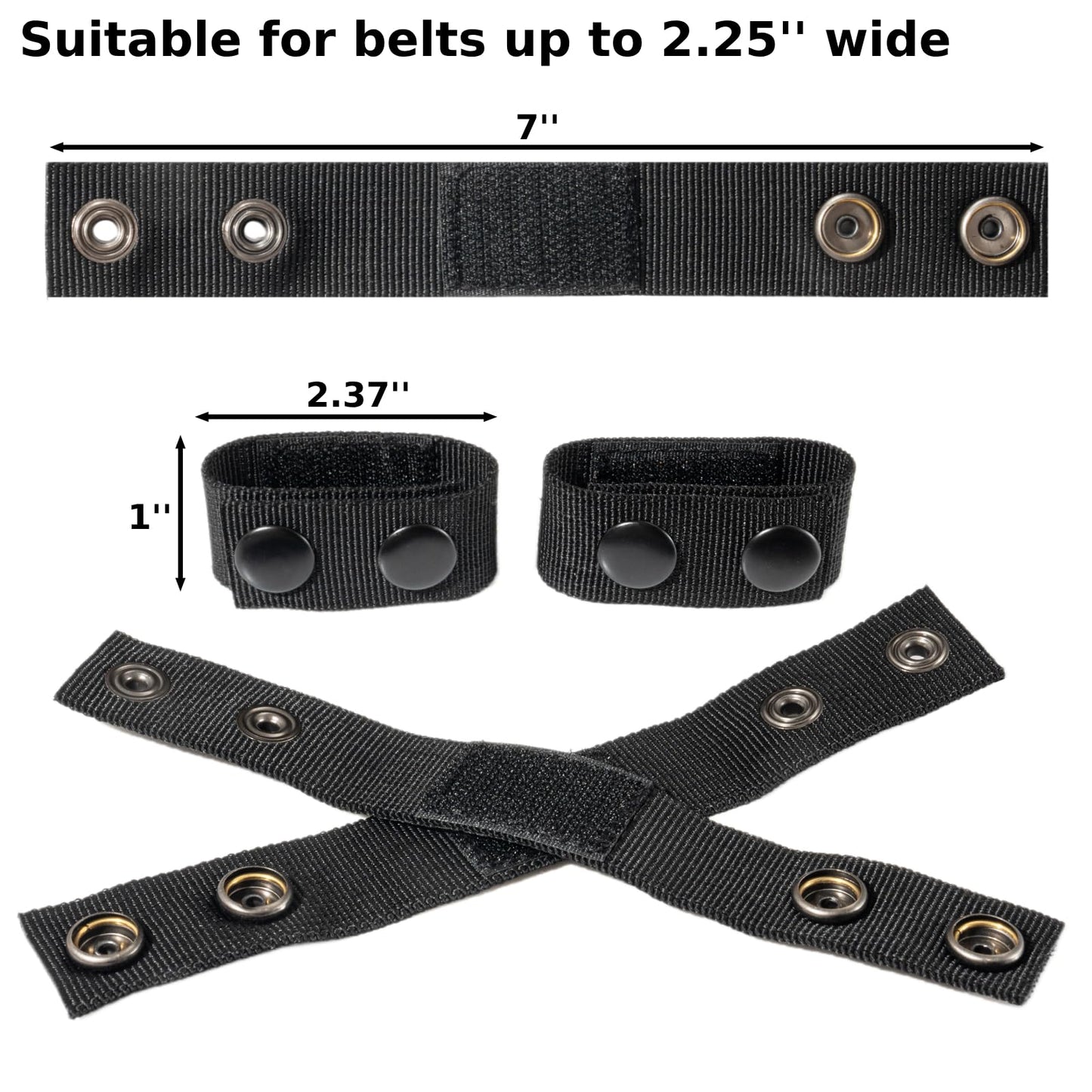 VEPKOIT 4 Pcs Belt Keepers for Duty Belt, Nylon Duty Belt Keepers with Double Snaps for 2"/2.25" Wide Belt, Tactical Belt Loop Keeper for Police Duty Belt Law Enforcement Accessories Tactical Gear (4)
