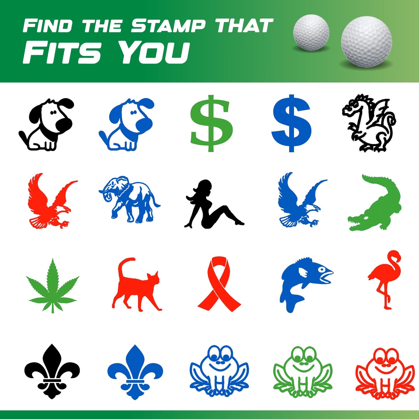 EZBallStamp Golf Ball Stamp - Blue Sitting Frog