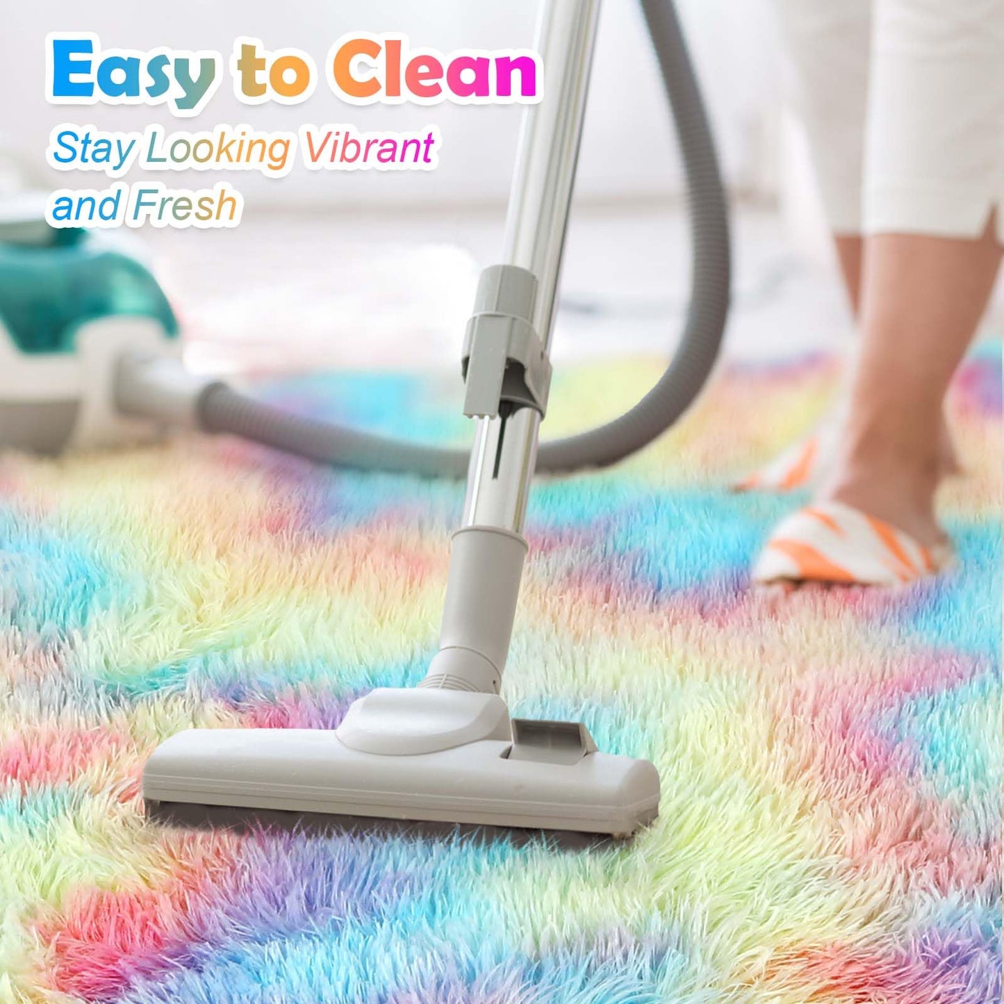 Monobeach Pink Kids Rug for Nursery Children Room Decor Ultra Soft Hexagon Carpet for Princess Tent for Girls Baby Play Mat for Floor 55”x 47” (Rainbow Hexagon, 55”x 47”)