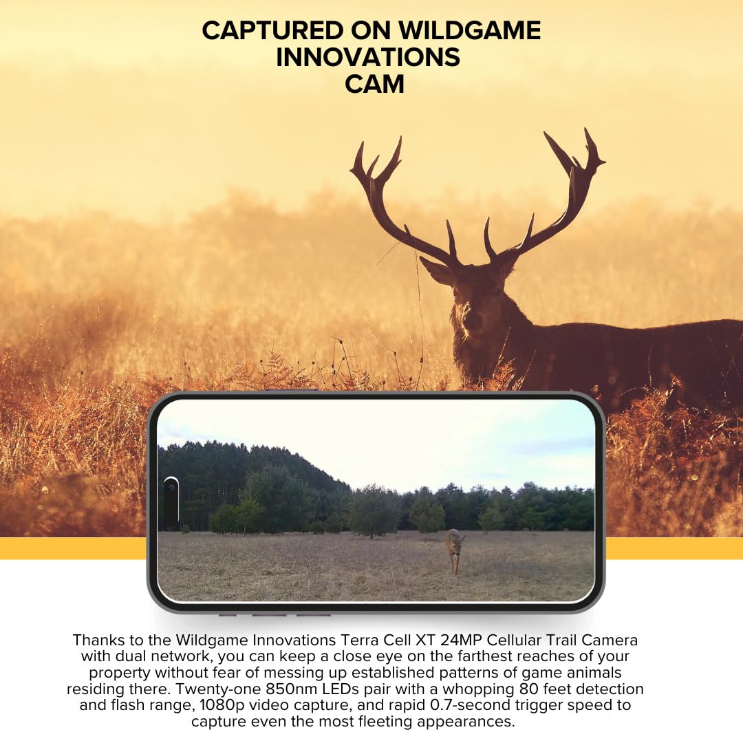 Wildgame Innovations Terra Cell XT 24MP Cellular Dual Network Trail Camera with 21 LEDs Bundle with 32GB Ultra SDHC UHS-I Memory Card and 4-in-1 USB Card Reader (Black) (3 Items)