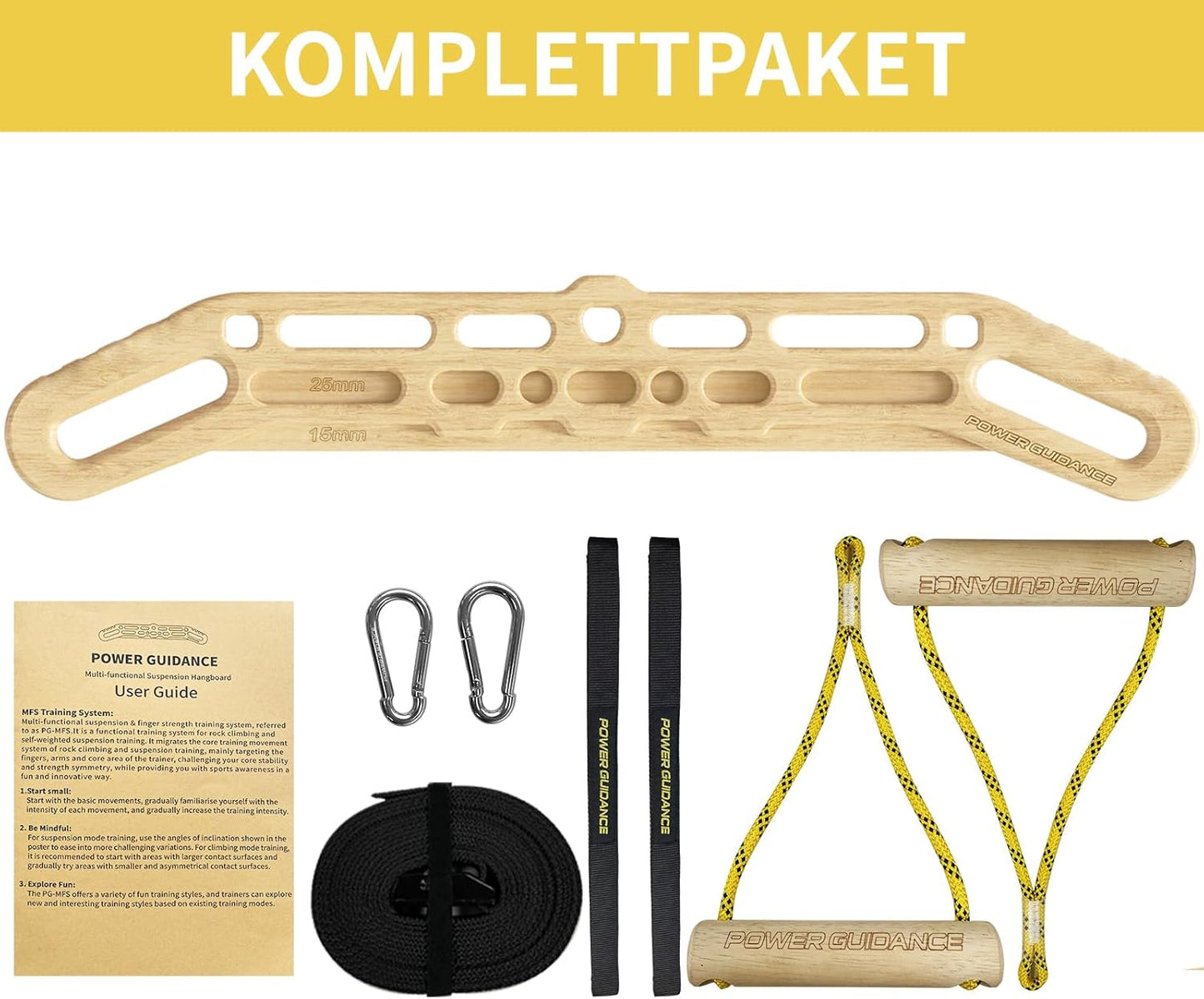 Wooden Hangboard for Rock Climbing - Portable Training Tool to Enhance Finger Grip Strength | Indoor/Outdoor Use