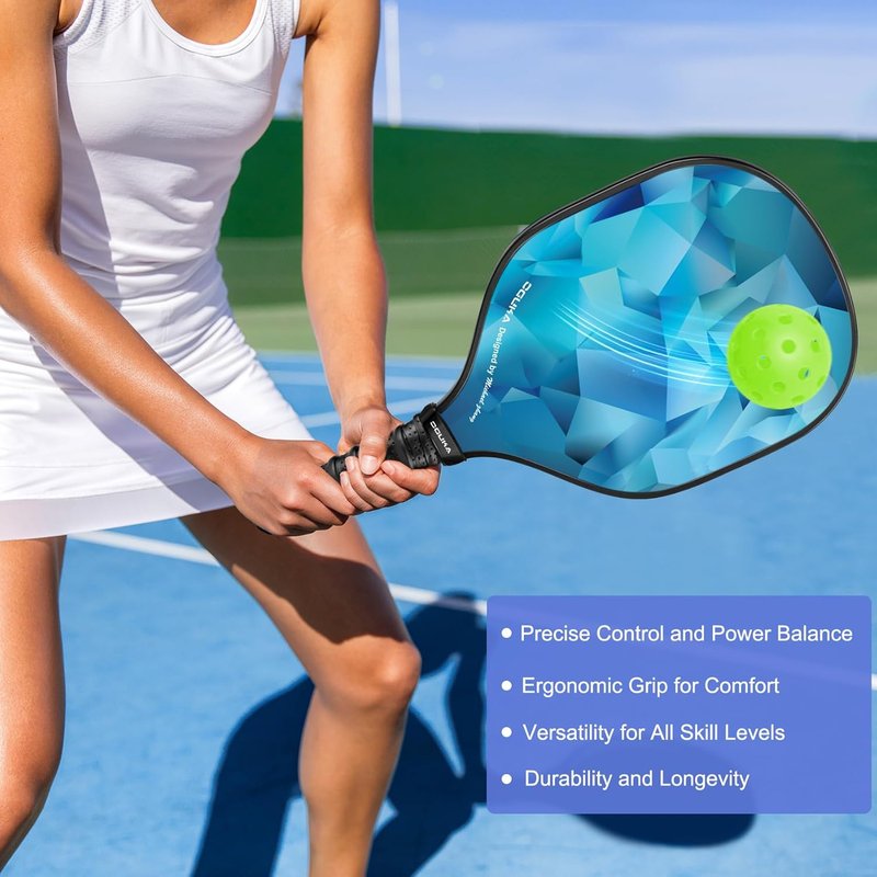 Lightweight Pickleball Paddles Set of 4 | USAPA Approved with 4 Balls & Cooling Towels