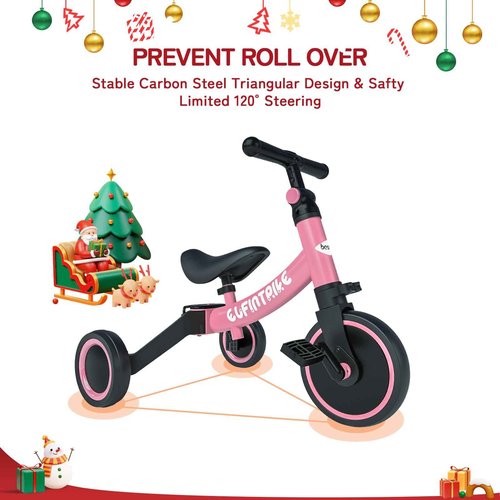 besrey 5 in 1 Toddler Bike for 1 Year to 4 Years Old Kids, Toddler Tricycle Kids Trikes Tricycle, Toys for Boy & Girl, Balance Training, Removable Pedals