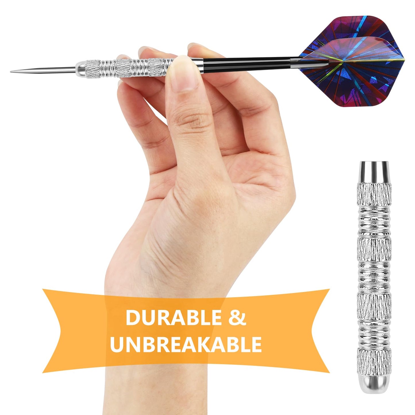 Accmor Metal Tip Darts, Steel Tip Darts, 14 Grams Professional Metal Darts, Darts Metal Tip Set, Metal Darts for Dartboard, 18 pcs ﻿