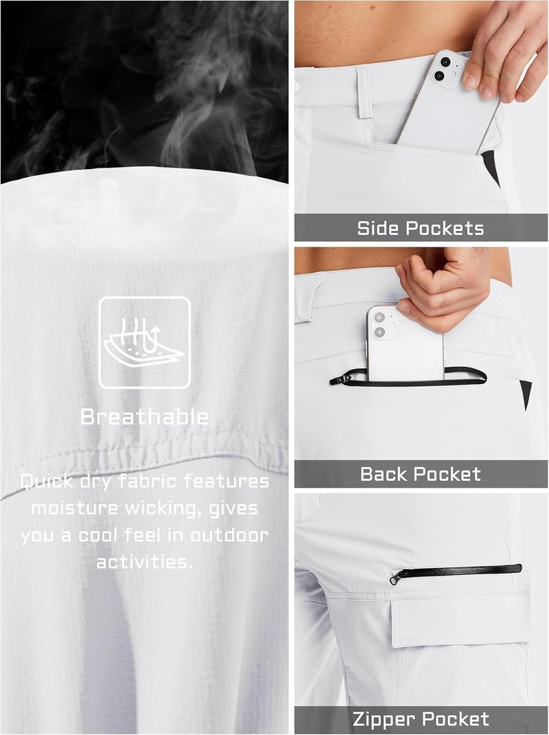 Men's Quick Dry Cargo Shorts - Water Resistant Outdoor Hiking & Golf Shorts | Summer Casual Wear