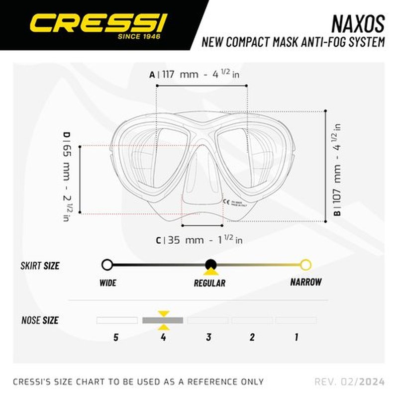 Cressi Naxos 2-Lens Masks, Black/Blue