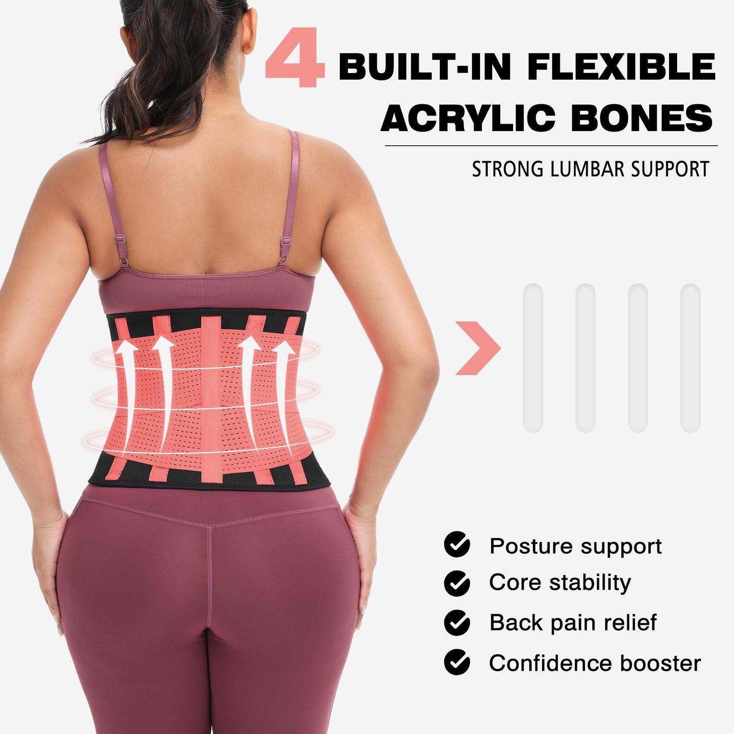 VENUZOR Waist Trainer Belt for Women - Waist Cincher Trimmer - Slimming Body Shaper Belt - Sport Girdle Belt (UP Graded)(Pink,XX-Large)