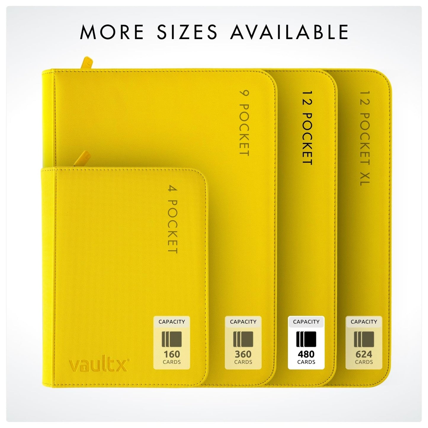 Vault X 12 Pocket XL Zip Trading Card Binder 624 Cards (Yellow)