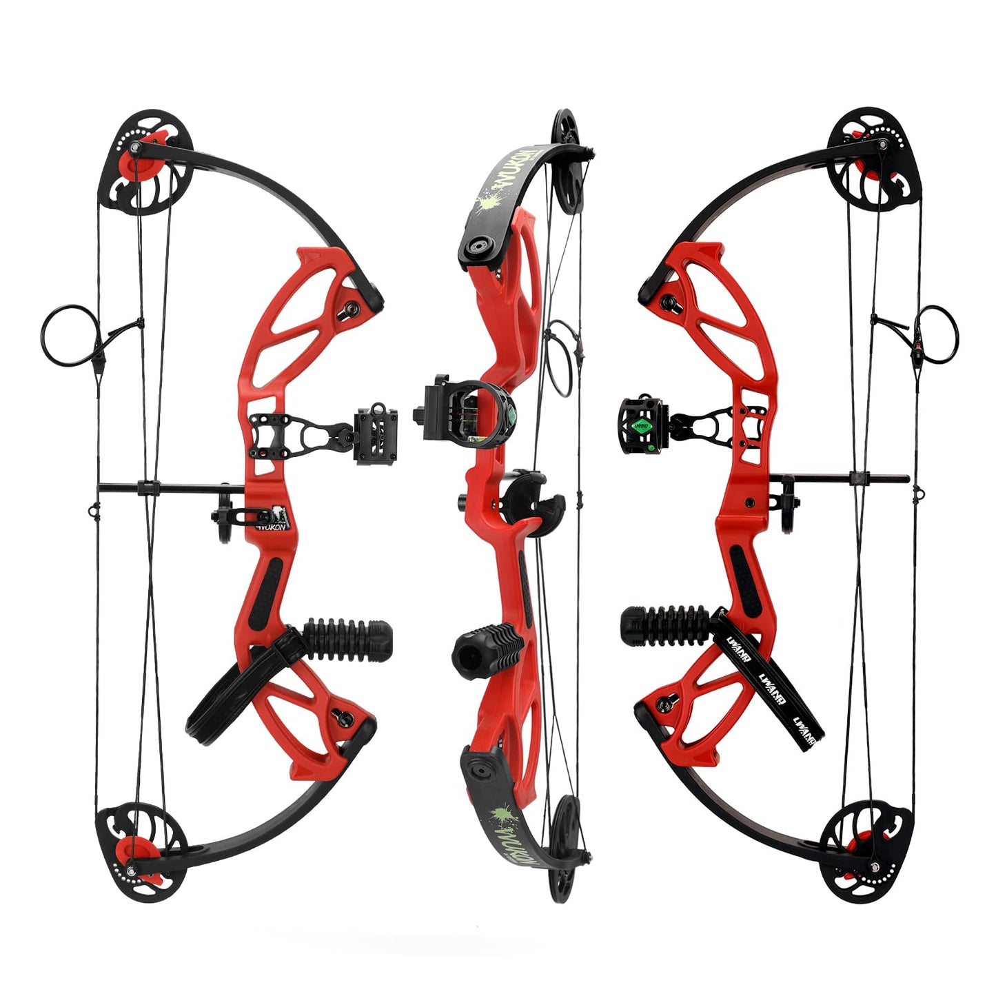 LWANO Compound Bow Set for Youth & Kids,Beginners Bow and Arrow Set,Right Handed,Draw Length 18"-27",10-30Lbs Draw Weight,260fps (Red, Luxury Set, Right Hand)