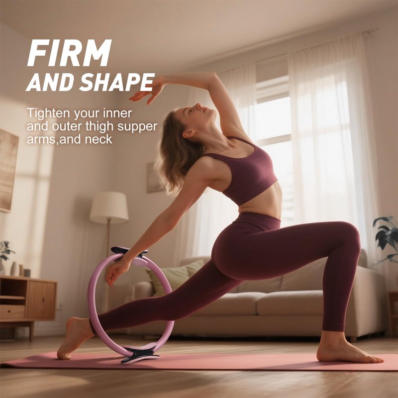 XiaoKJ Pilates Ring and Ball Set with 5 Resistance Bands - Pilates Equipment for Home Workout - Magic Circle Pilates Ring 14 Inch to Tone, Sculpt and Strengthen - Fitness Ring for Yoga and Pilates