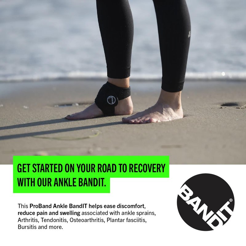 PROBAND The Ankle BandIT, One Size Fits Most, Compression Ankle Wrap, Reduce Pain, Tendonitis, Buritis, Ankle Sprain, Osteoarthritis, Plantar Fasciitis, Synovitis
