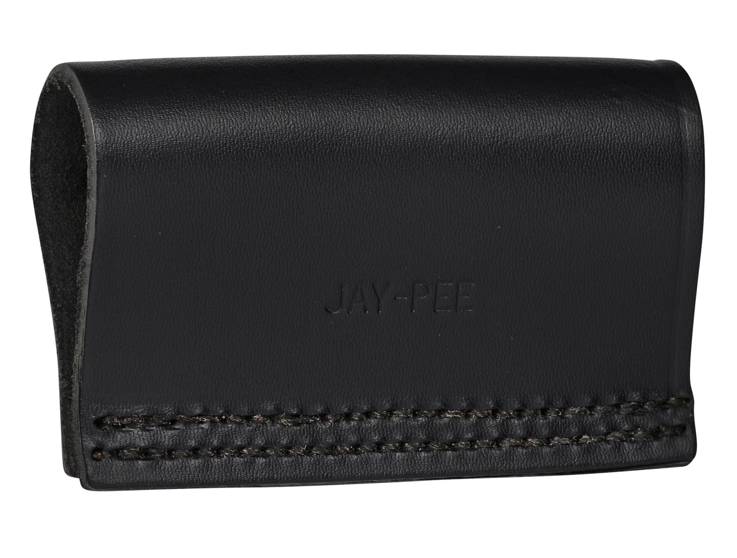 JAY-PEE Black Leather Duty Belt Key Holder, Officer Accessory, Law Enforcement Ring Carrier, Tactical Belt Loop Keychain Security with 3 Chrome Detachable Key Ring Safety Hook for up to 2.25" Belts