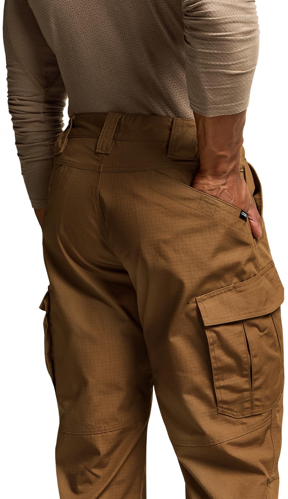 CQR Men's Tactical Pants, Water Resistant Ripstop Cargo Pants, Lightweight EDC Work Hiking Pants, Outdoor Apparel, Raider Mag Pocket Copper Brown, 34W x 30L