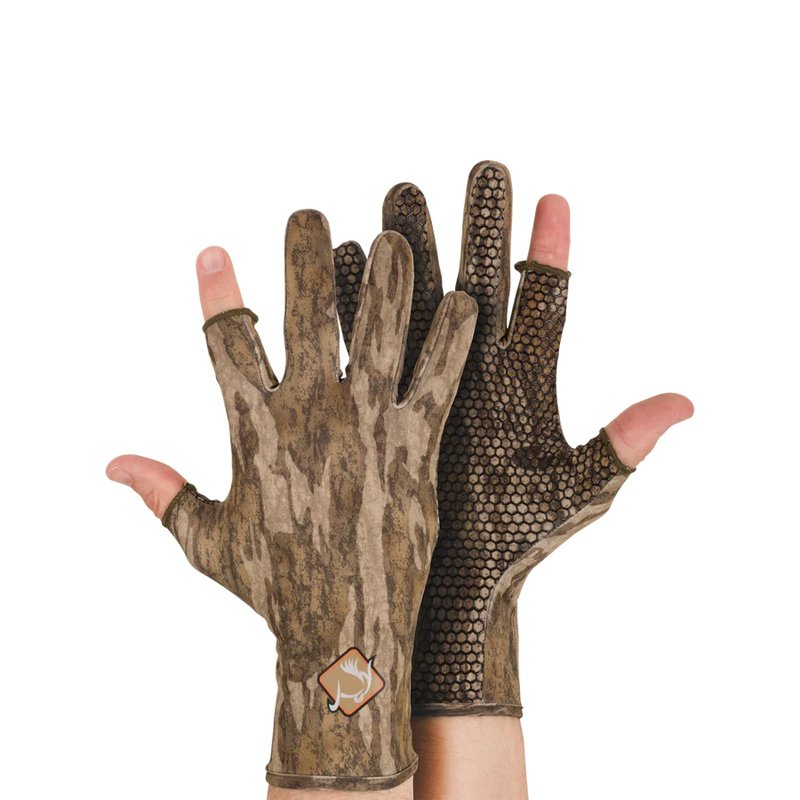 Drake Waterfowl Performance Stretch-Fit Shooter Turkey Lightweight Flexible Hunting Gloves with Silicone Grip Texture Palm, Bottomland, S/M