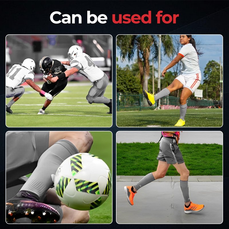 MediCaptain Pre Cut Soccer Sock Sleeves, Companion for Soccer Grip Socks, Securely Holds Shin Guards, Compression Leg Warmer (Gray, One Size)