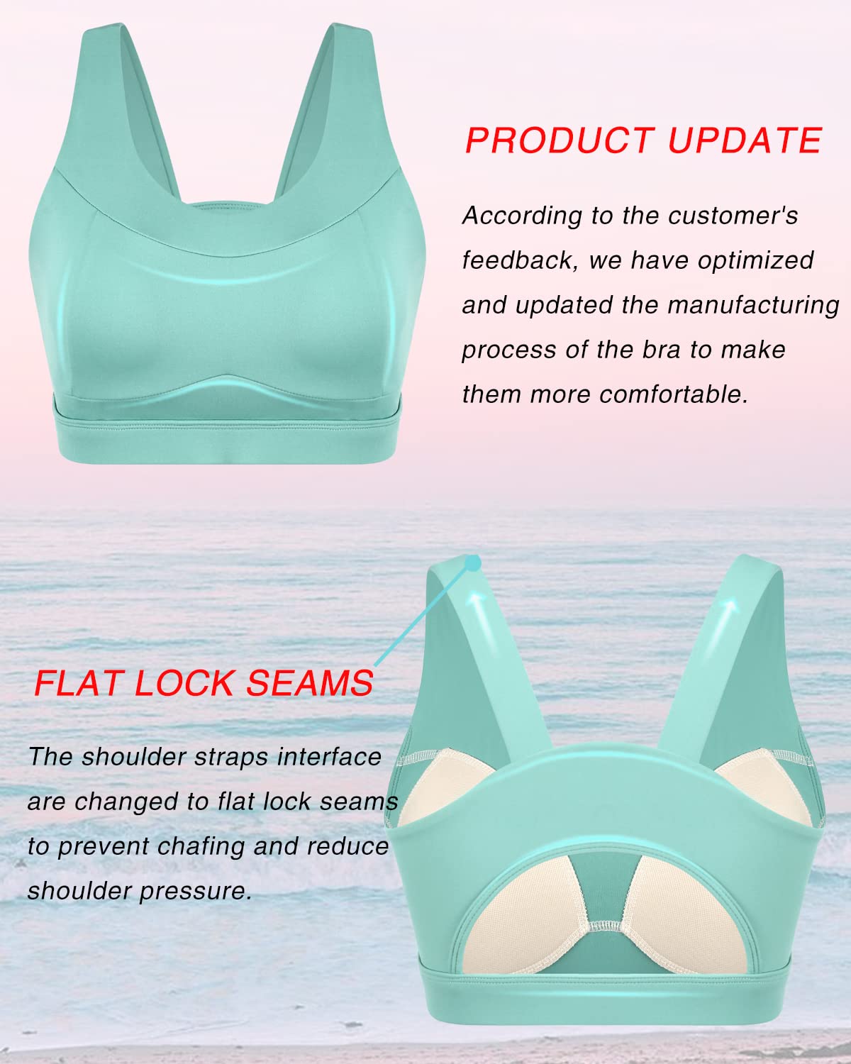 RUNNING GIRL High Impact Sports Bras for Women,Racerback Green Bra Workout Crop Tank Tops Longline Sports Bra Push up(WX2667 Green XXL)