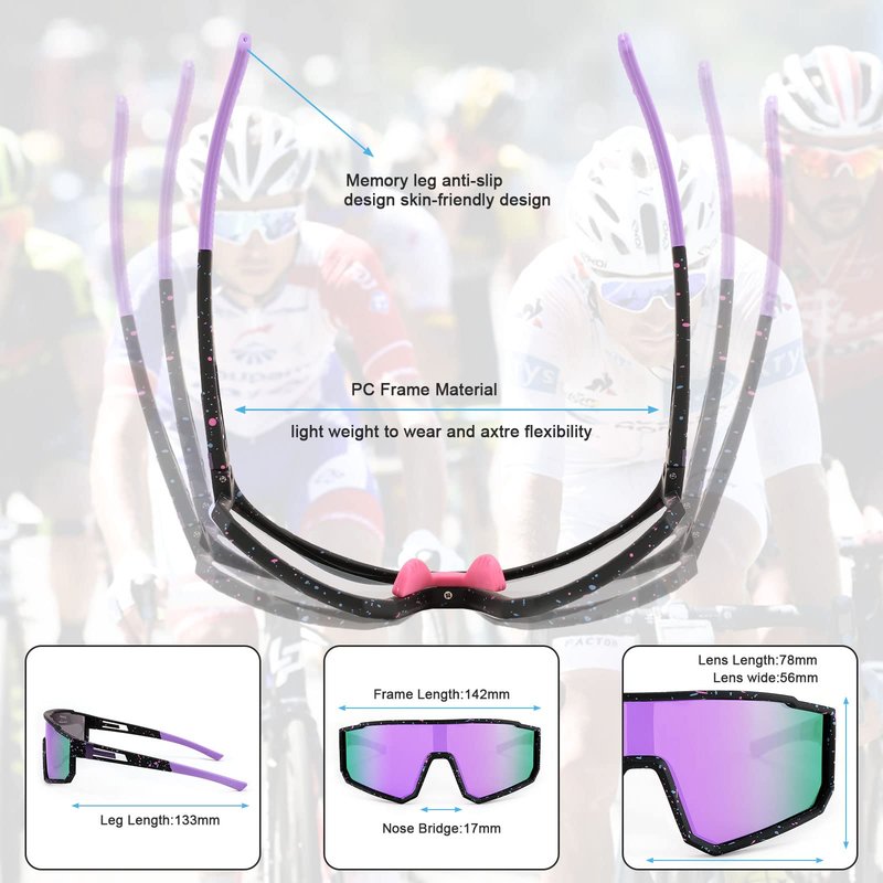 Karsaer Vision Polarized Cycling Riding Glasses Sports Sunglasses Men Women for Moutain Baseball MTB Bicycle