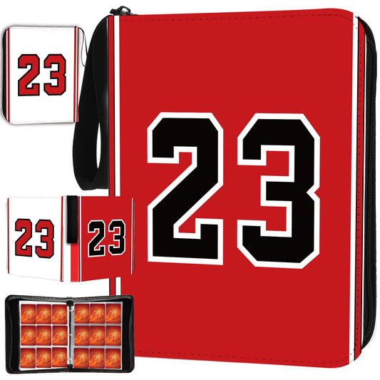 Basketball Card Binder, 900 Pockets Chicago Basketball Card Holder for 2024 Trading Cards with 50 Removable Sleeves, 9 Pocket Zipper 3 Ring Folder Album Book Collection Organizer Storage Protectors