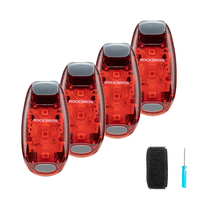 ROCKBROS LED Safety Light Small Bike Lights Rear Bike Tail Light (4 Packs) 3 Modes Waterproof for Runners, Dogs, Bike, Walking and Night Running