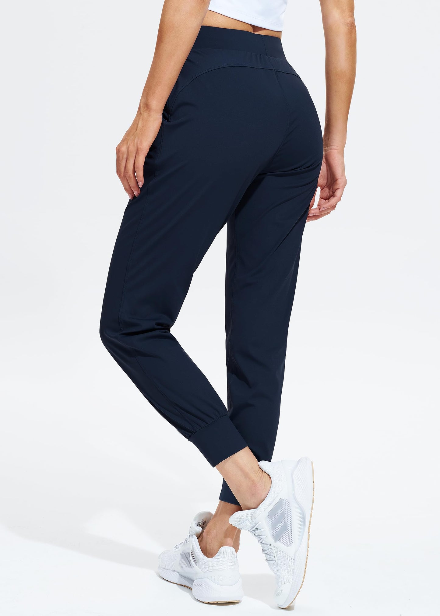 Libin Women's Joggers Pants Athletic Sweatpants with Pockets Running Tapered Casual Dance Pants for Workout,Lounge, Navy S