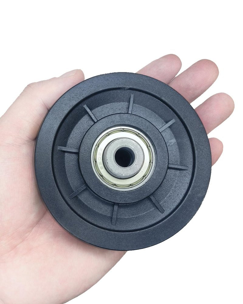 Zepofit Pulley Wheel Bearing 90mm Nylon - Universal Pulleys for Gym Cable Machine Smith Machine Garage Barn Door Parts Weight Lifting System Replacement LAT Pulldown Attachment (6, Silver Center)