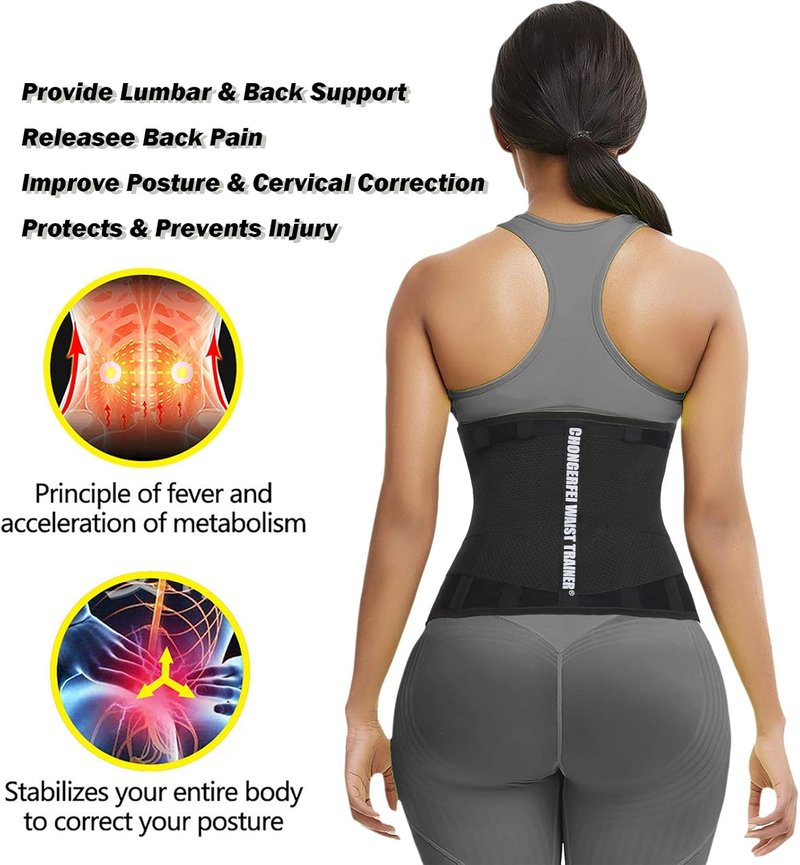 Waist Trainer Belt for Women & Men - Tummy Control Ab Trimmer | Adjustable Size for Optimal Comfort