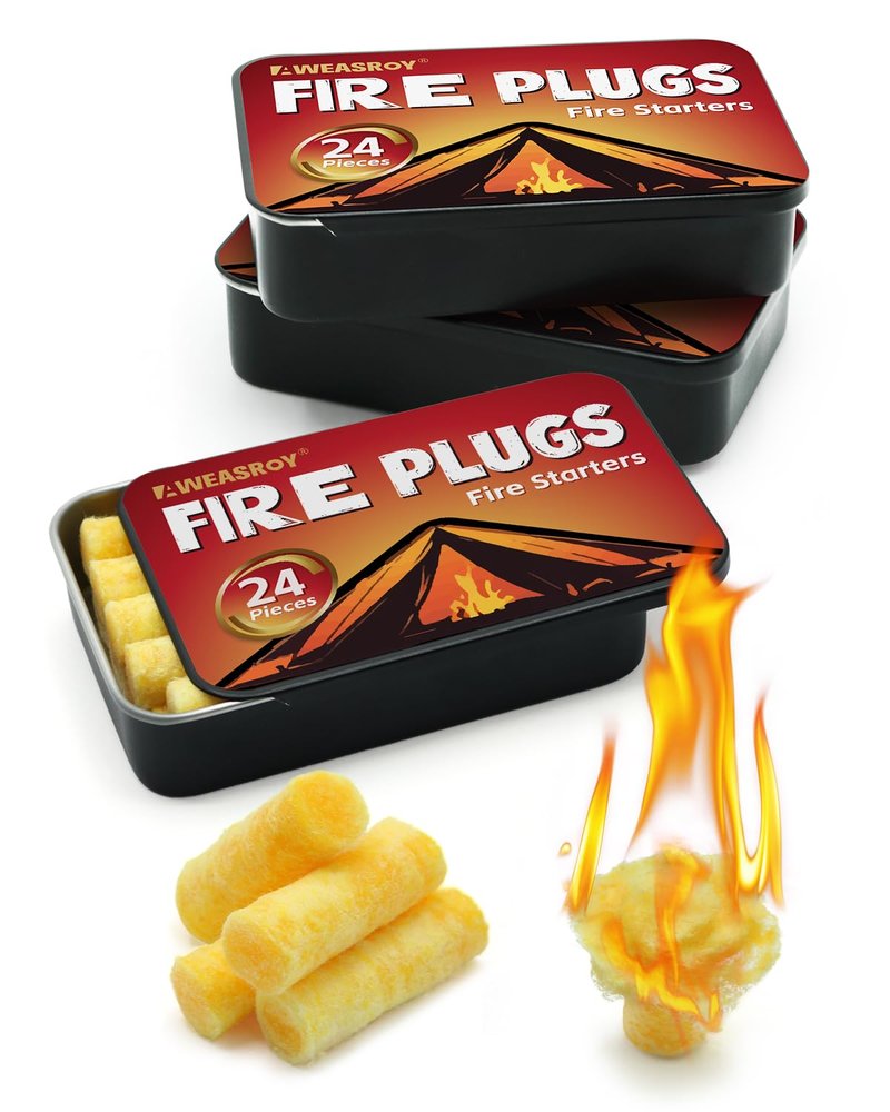 AWEASROY Fire Plugs Fire Starters - Windproof Fire Starter for Campfires Long Brun Time - Fire Starters for Fireplace,Chimney,BBQ Grill,Camping Fire,Wood Stove - Emergency Survival Tools 72pcs