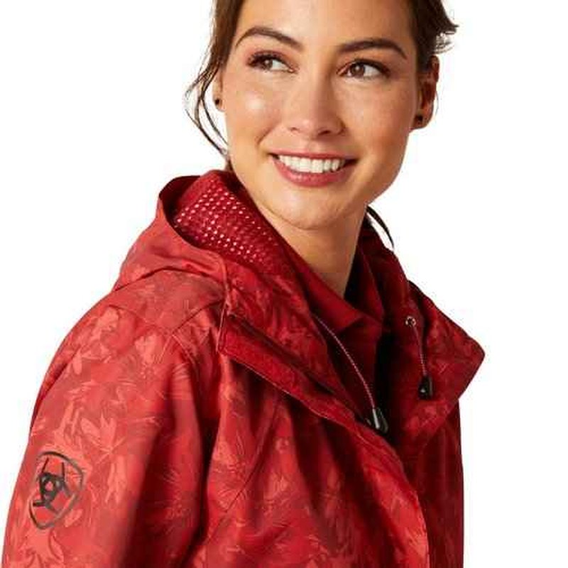 ARIAT Women's Spectator Waterproof Jacket, Sun-Dried Tomato Exploding Flo, Small