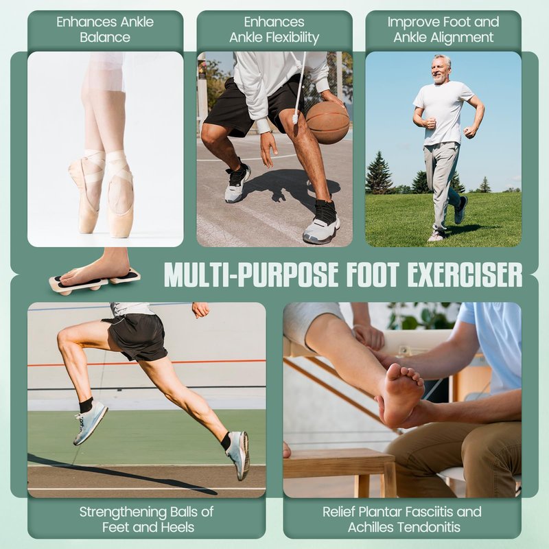 Ankle Strengthener 3 Optional Levels, Blackboard Foot Trainer for Sprained, Foot Strengthener Ankle Balance Board Suitable for Athletes, Injury Tehabilitation, Kids to The Elderly (with Instructions)