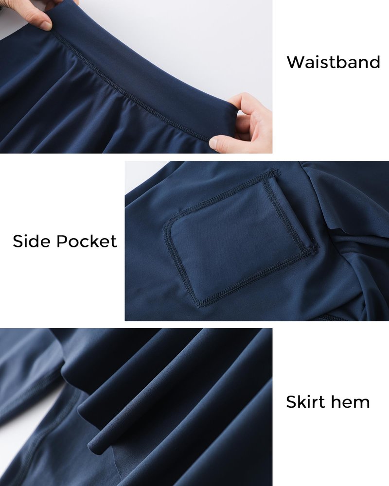 Hvididan Leggings with Skirt for Girls, Navy Blue Size 6 Uniform Pants School for Girls Kids