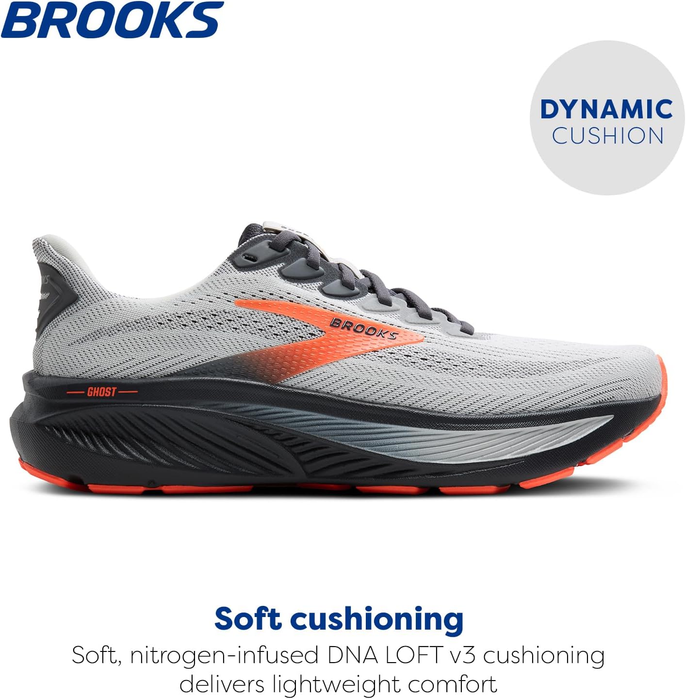 Brooks Men's Ghost 17 Running Shoes - Lightweight & Breathable Design | Ideal for Neutral Runners