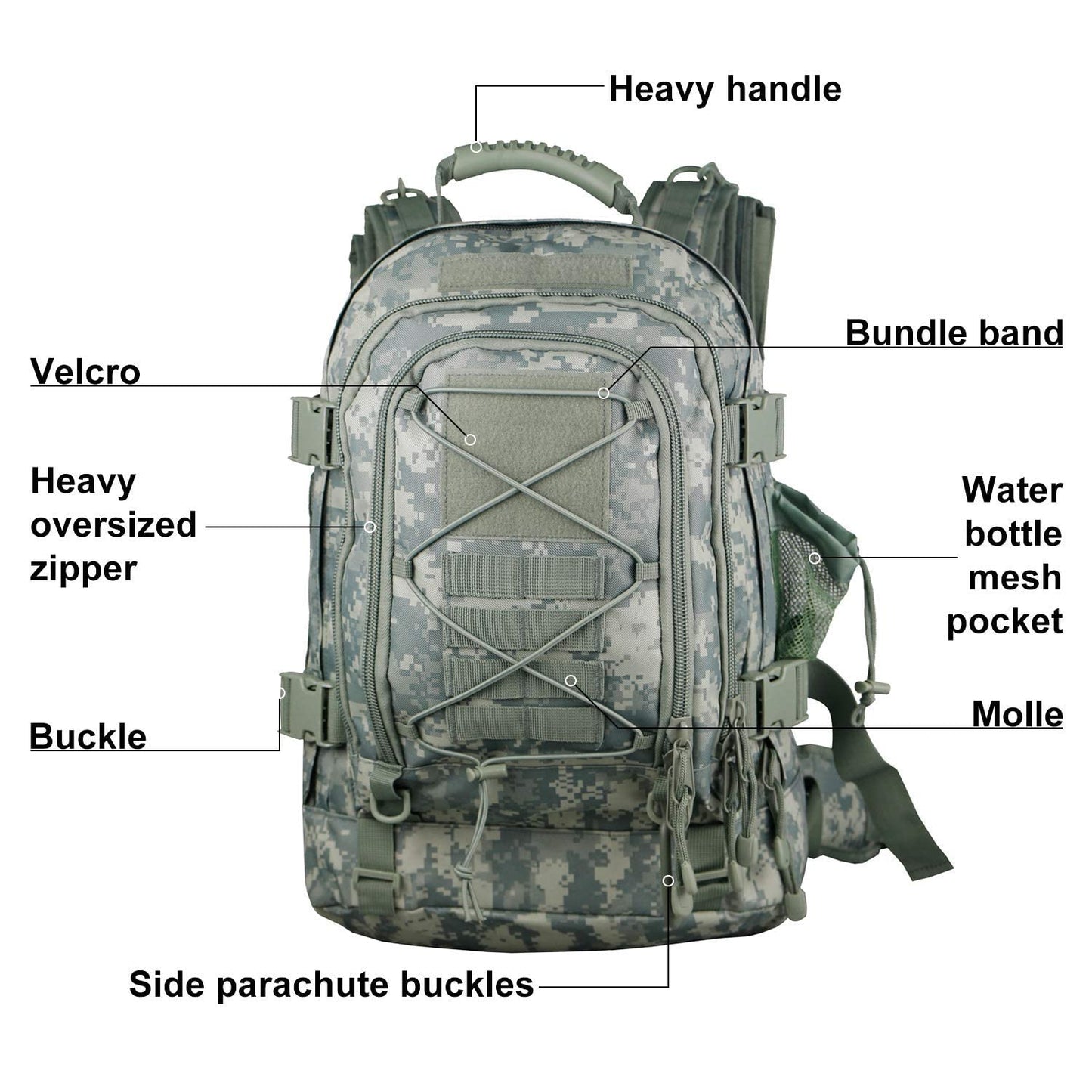 Miramrax Tactical Backpack Military Army Daypack - Assault Pack for Men Molle Backpacks Bug Out Bag 3 Day Pack for Hiking