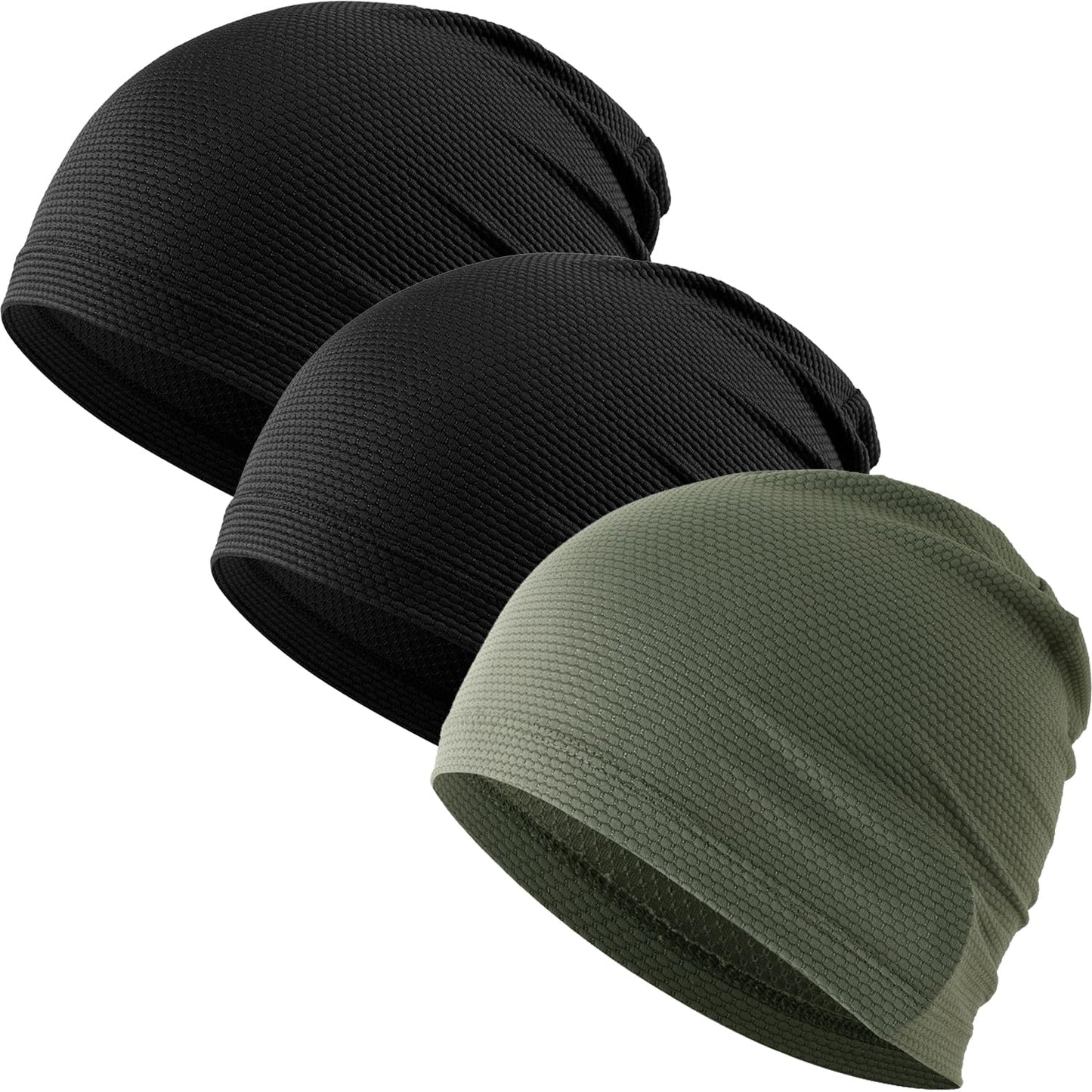 WTACTFUL 3-Pack Breathable Cooling Skull Cap for Men & Women