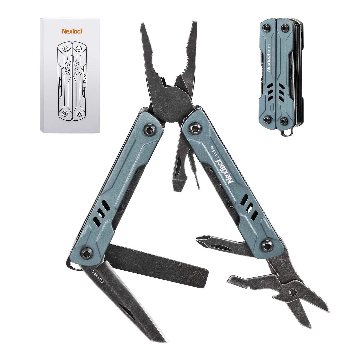 NexTool Mini Sailor S11 Pro Keychain Multitool - Compact 12-in-1 EDC Multi Tool with Upgraded Materials, Lightweight Pocket Tool for Camping, Hiking, DIY & Gifts