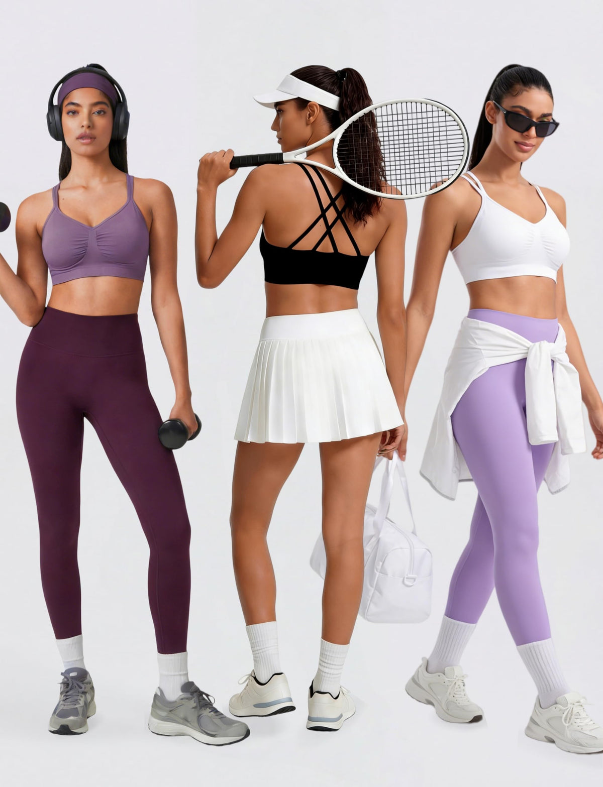 WANAYOU Criss Cross Back Sports Bras for Women Medium Support 3 Pack