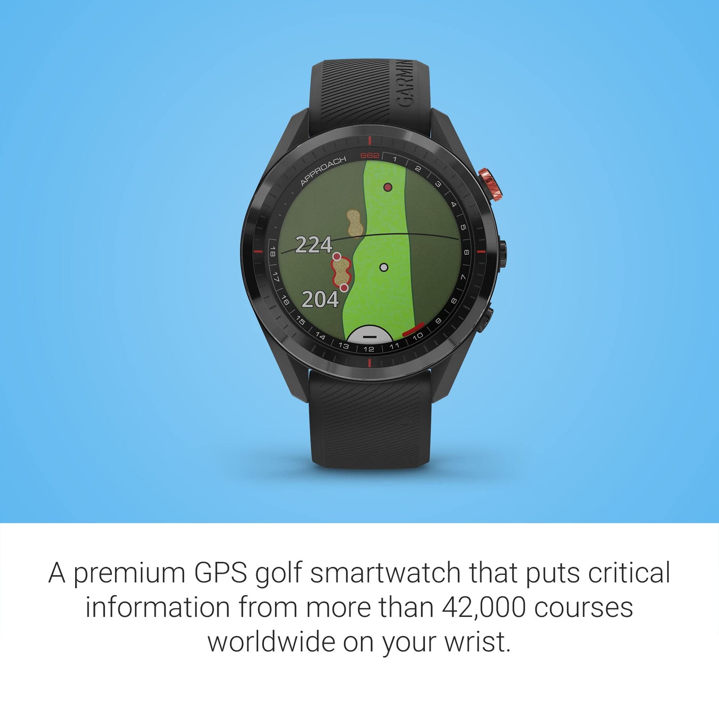 Garmin Approach S62 Bundle, Premium Golf GPS Watch with 3 CT10 Club Tracking Sensors, Built-in Virtual Caddie, Mapping and Full Color Screen, Black