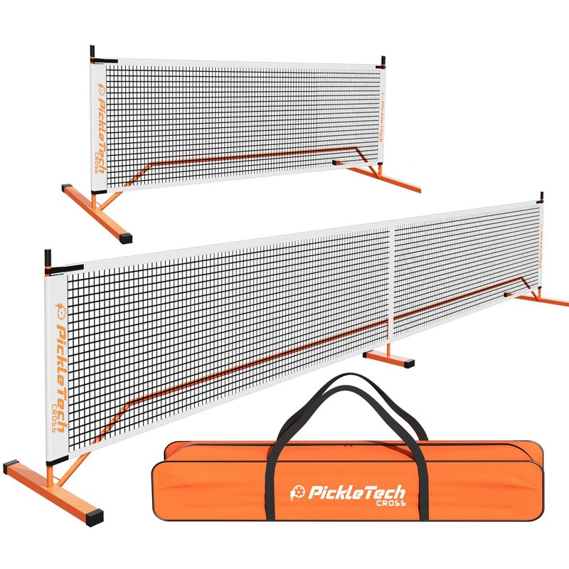 PICKLETECH 4.0 Slim Version 2in1 Portable Pickleball Nets Outdoor Game, 22ft 11ft Pickleball Net-USAPA Regulation Size-Half Court Pickle Ball Net System with Carrying Bag for Driveway