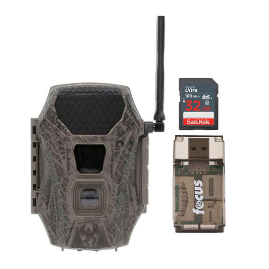 Wildgame Innovations Terra Cell XT 24MP Cellular Dual Network Trail Camera with 21 LEDs Bundle with 32GB Ultra SDHC UHS-I Memory Card and 4-in-1 USB Card Reader (Black) (3 Items)