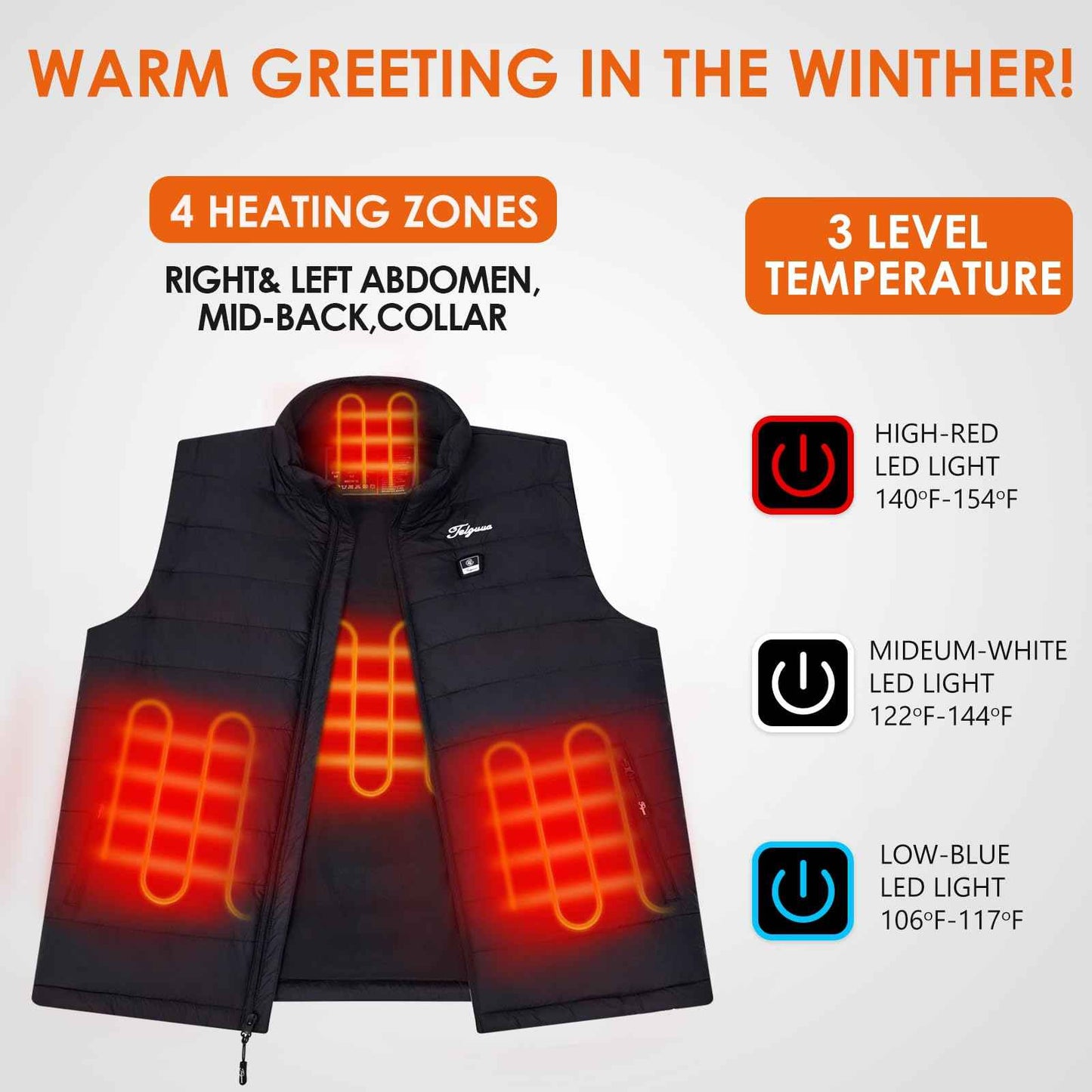 Telguua Heated Vest Women with Battery Pack,Women's Heated Warm Vest Electric Rechargeable Heating Vests