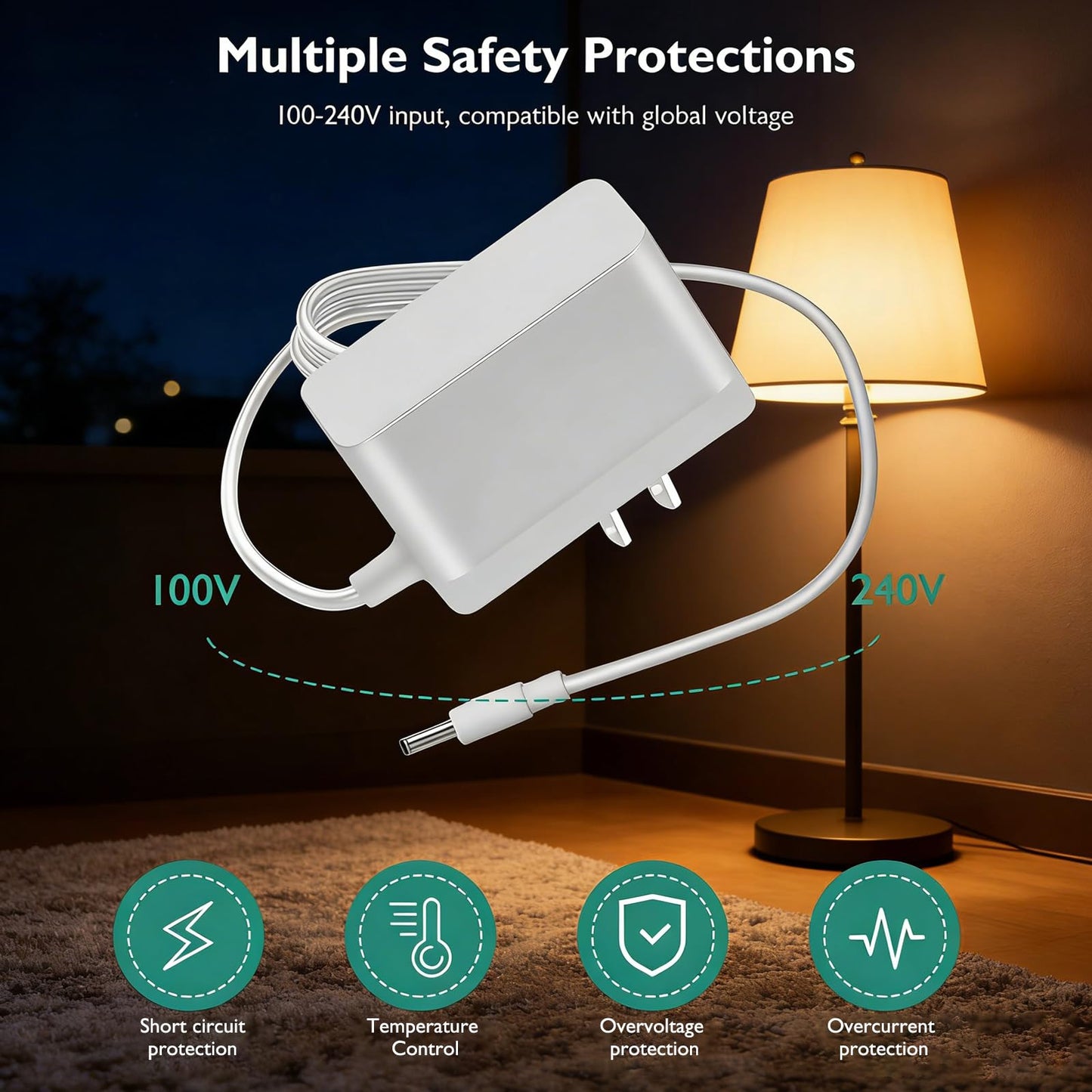 Hatch Night Light Power Cord, Lnauy Charger Adapter Compatible with Hatch Rest and Rest Mini Night Light 5V 2A Charger Replacement Barrel Style
